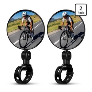 Round Bicycle Mirrors - Black Pair
